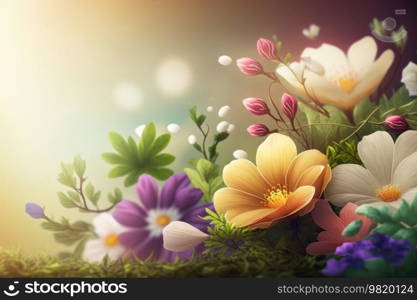 Spring Flower Natural Background Illustration Generative AI