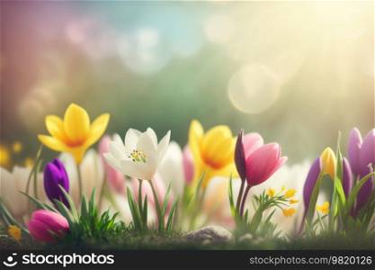 Spring Flower Natural Background Illustration Generative AI