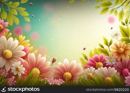 Spring Flower Natural Background Illustration Generative AI