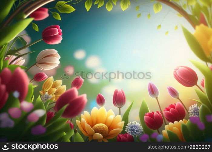 Spring Flower Natural Background Illustration Generative AI