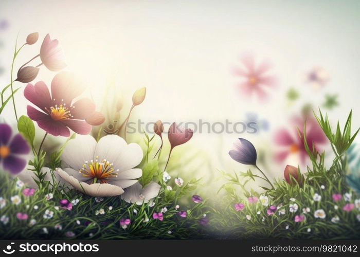 Spring Flower Natural Background Illustration Generative AI