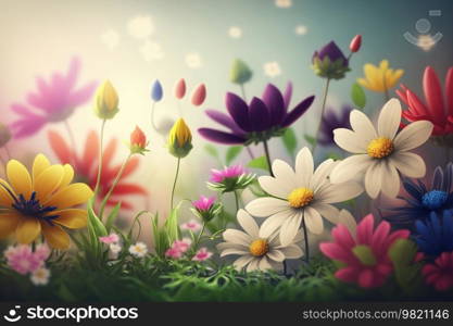 Spring Flower Natural Background Illustration Generative AI