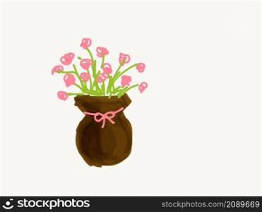 Spring flowers in pot compositions