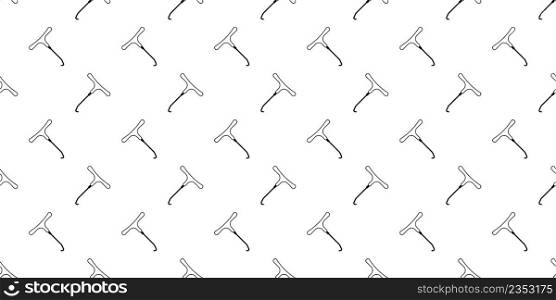 Spring Hook Puller Icon Seamless Pattern, T Handle Pipe Pulling Hook Tool, Exhausts Mount, Exhaust Pipe Puller Hook Vector Art Illustration
