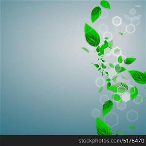 Spring leafs abstract background with place for your text. Ecological concept