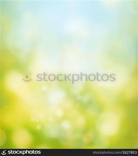 Spring or summer abstract background with bokeh lights.