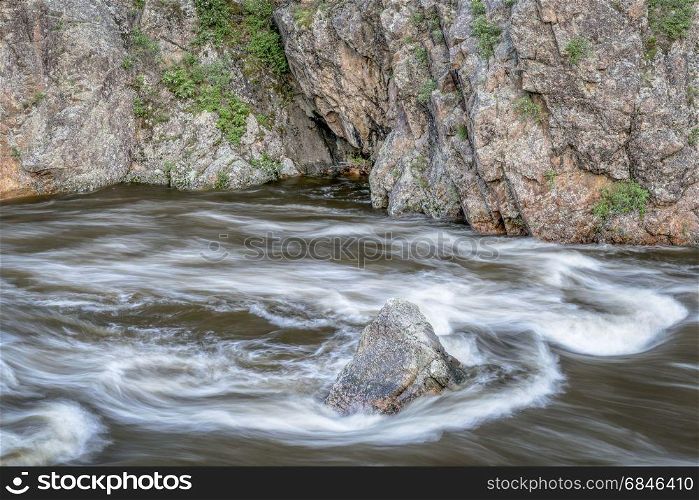spring runoff of Cache la Poudre River above Fort Collins, Colorado