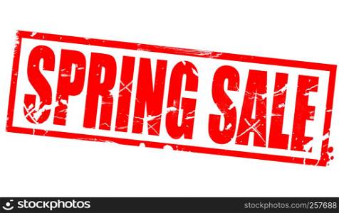 Spring sale word in red frame, 3d rendering