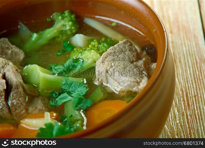 Spring Soup Called Garmugia -soup in Italian cuisine that originated in Lucca, Tuscany, central Italy