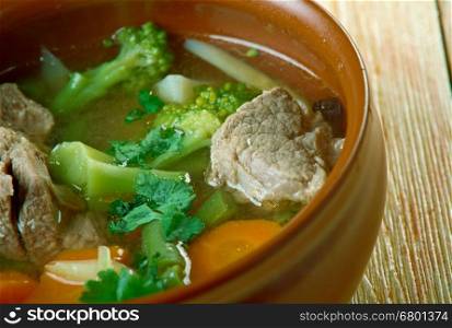 Spring Soup Called Garmugia -soup in Italian cuisine that originated in Lucca, Tuscany, central Italy