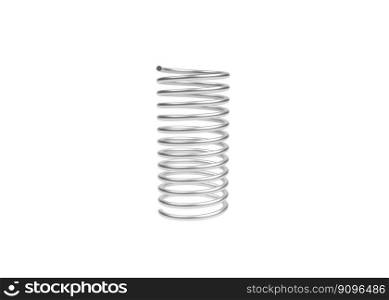 spring steel with shadow on white background isolation. 3d render