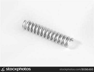 spring steel with shadow on white background isolation. 3d render