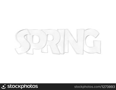 Spring typography 3d render isolated on white background