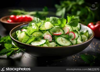 Spring vegetable salad fresh radish cucumber salad.. Spring vegetable salad fresh radish cucumber salad