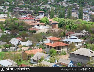 Spring view of Bakhchisaraj town (Crimea, Ukraine)