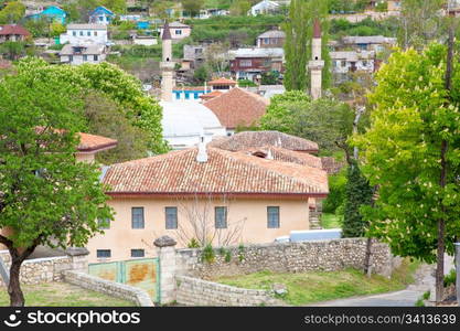 Spring view of Bakhchisaraj town (Crimea, Ukraine)