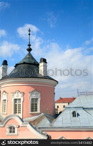 Spring view of old Zolochiv castle (Ukraine, Lviv Region, Dutch style, built in 1634-36 by Jakub Sobieski)