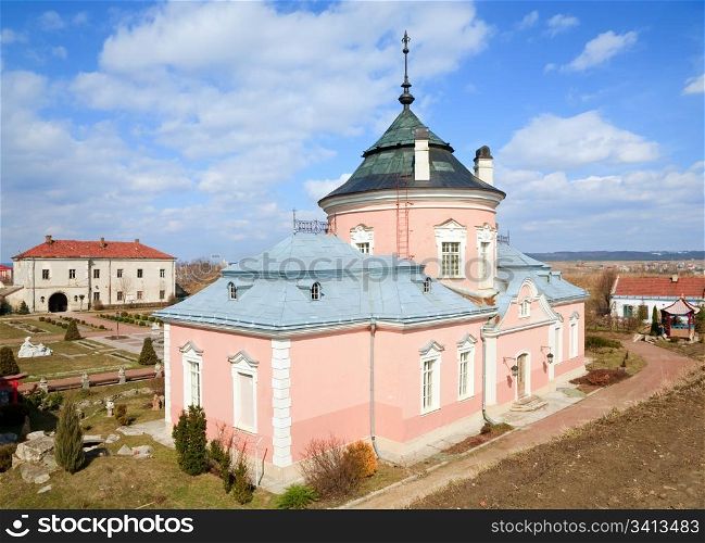 Spring view of old Zolochiv castle (Ukraine, Lviv Region, Dutch style, built in 1634-36 by Jakub Sobieski)