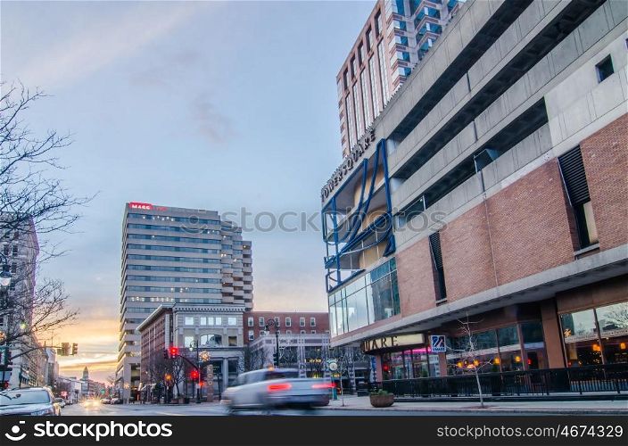 springfield massachusetts city skyline early morning