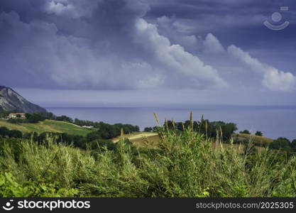 Springtime landscape of the Conero, near Ancona, Marche, Italy