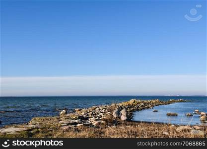 Springtime view by the coast of the swedish island Oland in the Baltic Sea