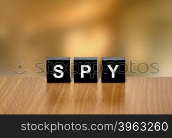 spy on black block with blurred background