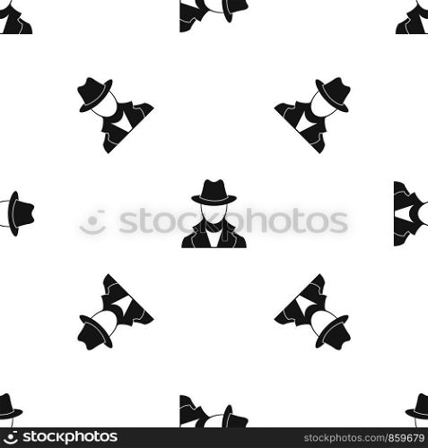 Spy pattern repeat seamless in black color for any design. Vector geometric illustration. Spy pattern seamless black