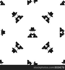 Spy pattern repeat seamless in black color for any design. Vector geometric illustration. Spy pattern seamless black