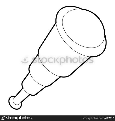 Spyglass icon in outline style isolated on white vector illustration. Spyglass icon outline