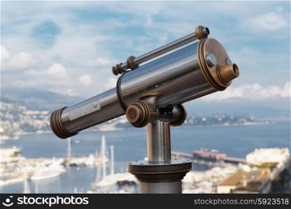 Spyglass on a rock at the Prince&rsquo;s Palace in Monte Carlo