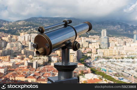 Spyglass on a rock at the Prince&rsquo;s Palace in Monte Carlo