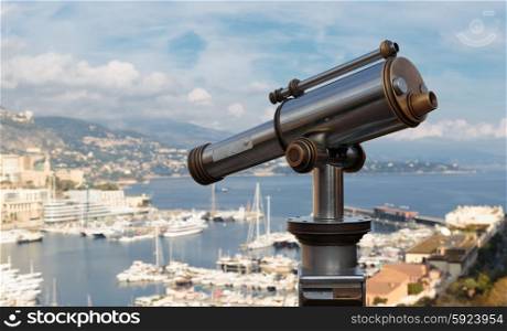 Spyglass on a rock at the Prince&rsquo;s Palace in Monte Carlo