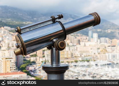 Spyglass on a rock at the Prince&rsquo;s Palace in Monte Carlo