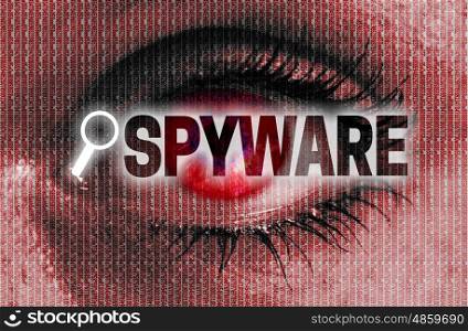 spyware eye looks at viewer concept. spyware eye looks at viewer concept.
