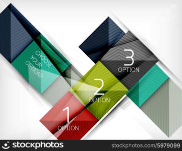 Square abstract background with option elements, paper design style with glossy effects and shadows. Vector illustration