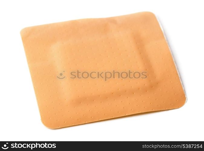 Square adhesive bandage isolated on white