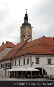 Square and church in Varazhdin, Croatia