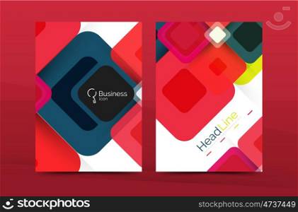 Square business abstract background, corporate print template.