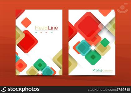 Square business abstract background, corporate print template.