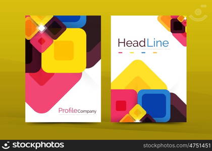 Square business abstract background, corporate print template.