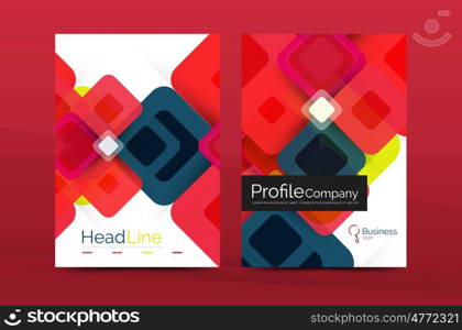 Square business abstract background, corporate print template.