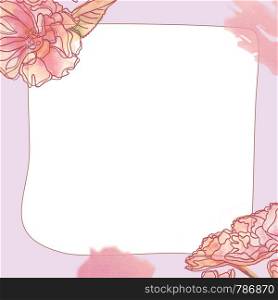 Square frame with beautiful delicate vintage floral pattern