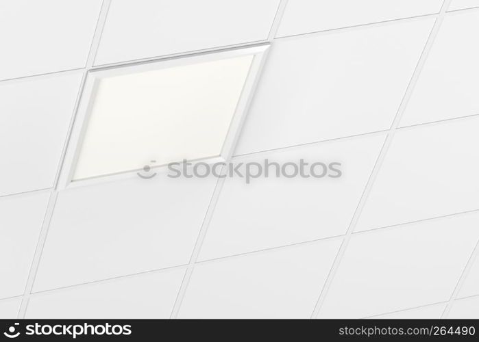 Square led panel on the ceiling