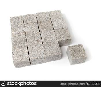 Square shape of blocks made of granite rock.