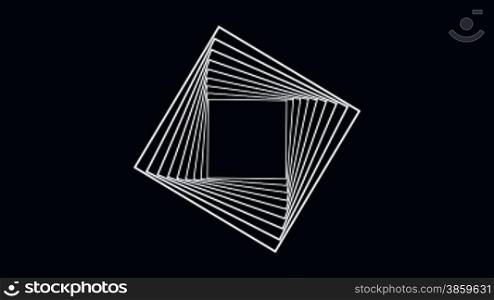 Squares rotate against a dark background