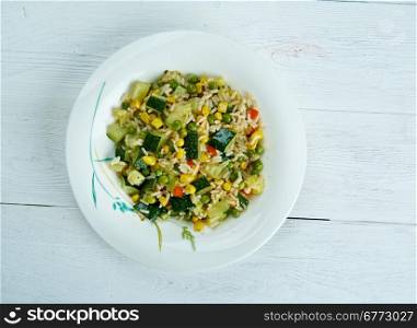 Squash Blossom Risotto. popular in Italy, and United States
