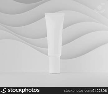 Squeeze tube for applying cream or cosmetics on a white background.