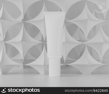 Squeeze tube for applying cream or cosmetics on a white background.