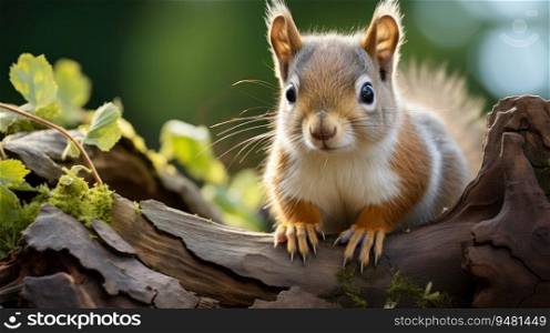 Squirrel in nature. Generative AI