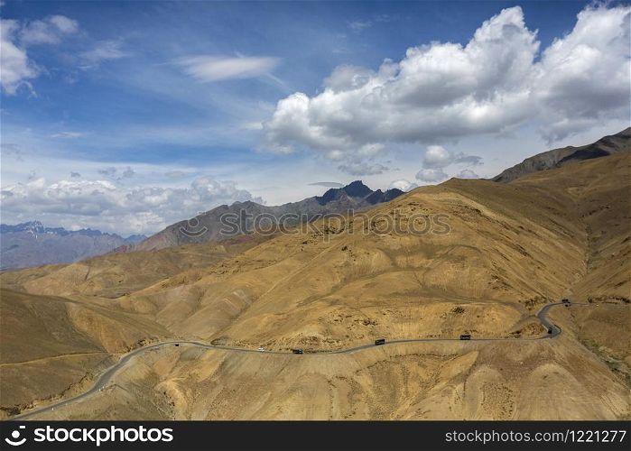 Srinagar highway, Fotu La Pass, Ladakh, India. Fotu La is one of two high mountain passes between Leh and Kargil